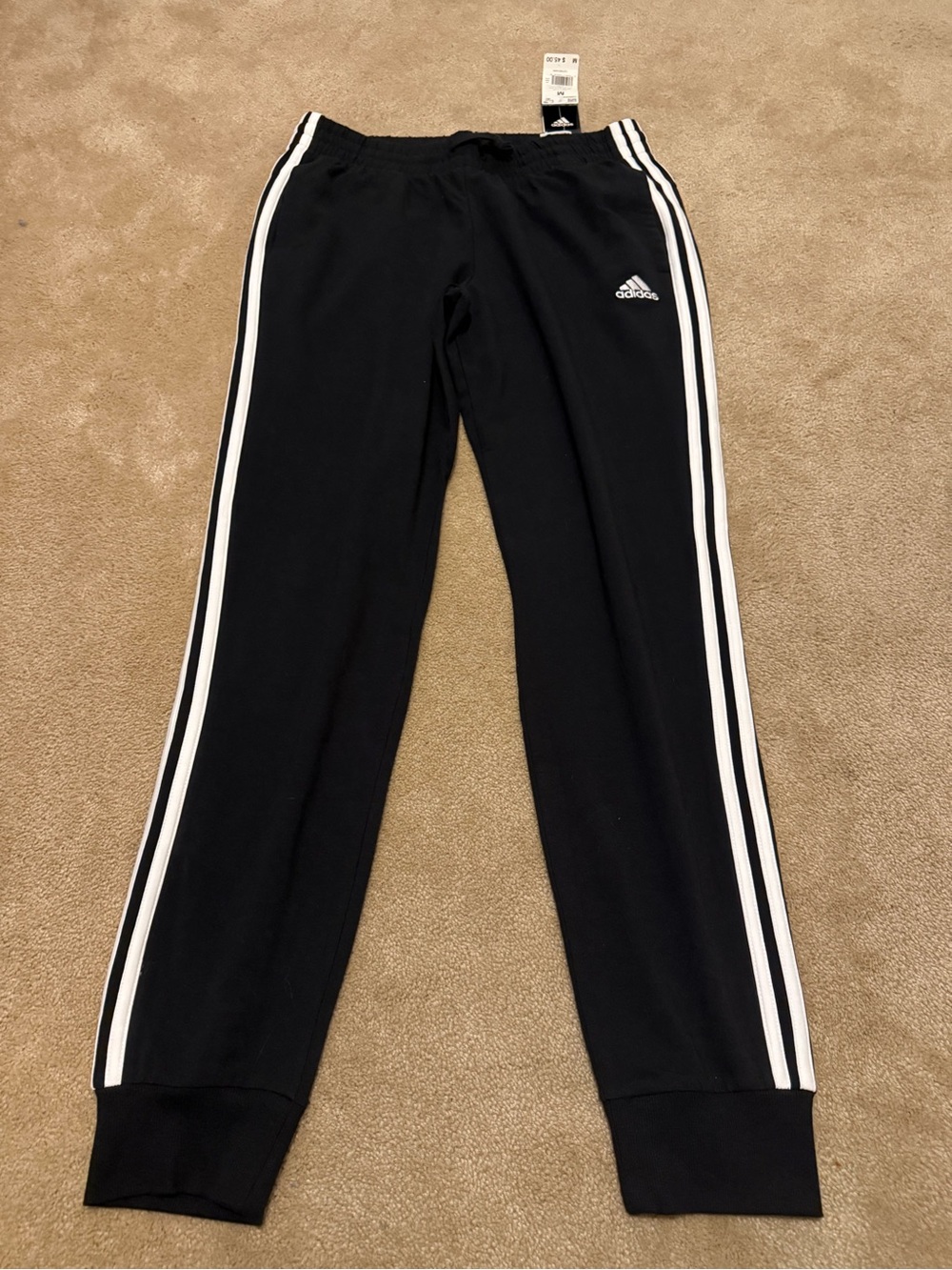 adidas Track Pants Black & White Size Medium NWT